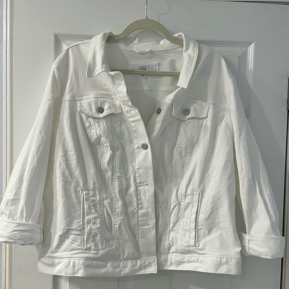 Loft Plus White Jean Jacket